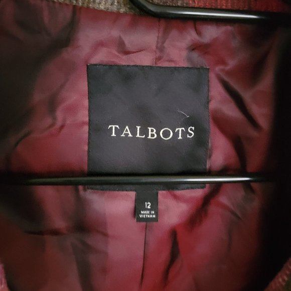 NWOT Stunning Talbots Fall Colors Orange Green Pink Plaid Jacket Size 12 - Picture 3 of 13